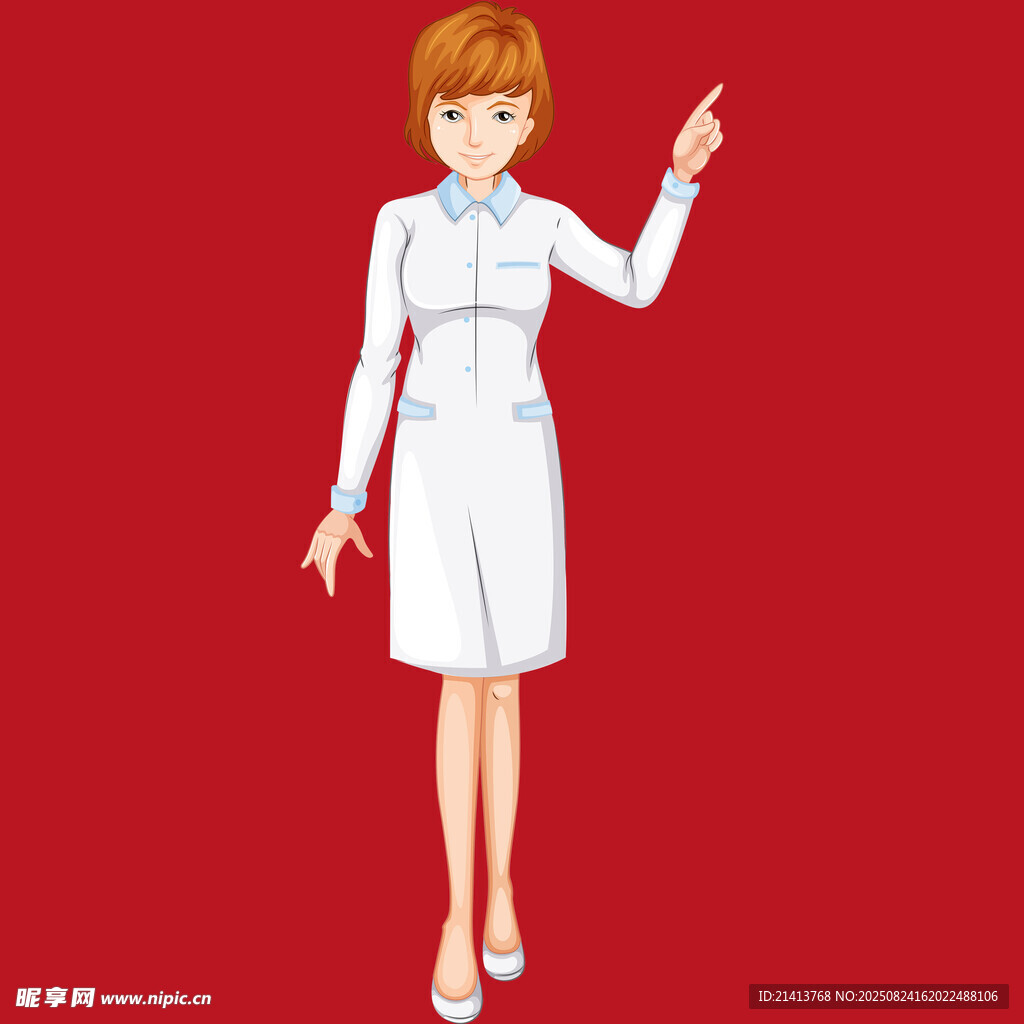 白衣女子优雅指示动作