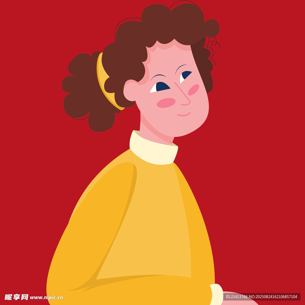 卷发女孩的俏皮瞬间