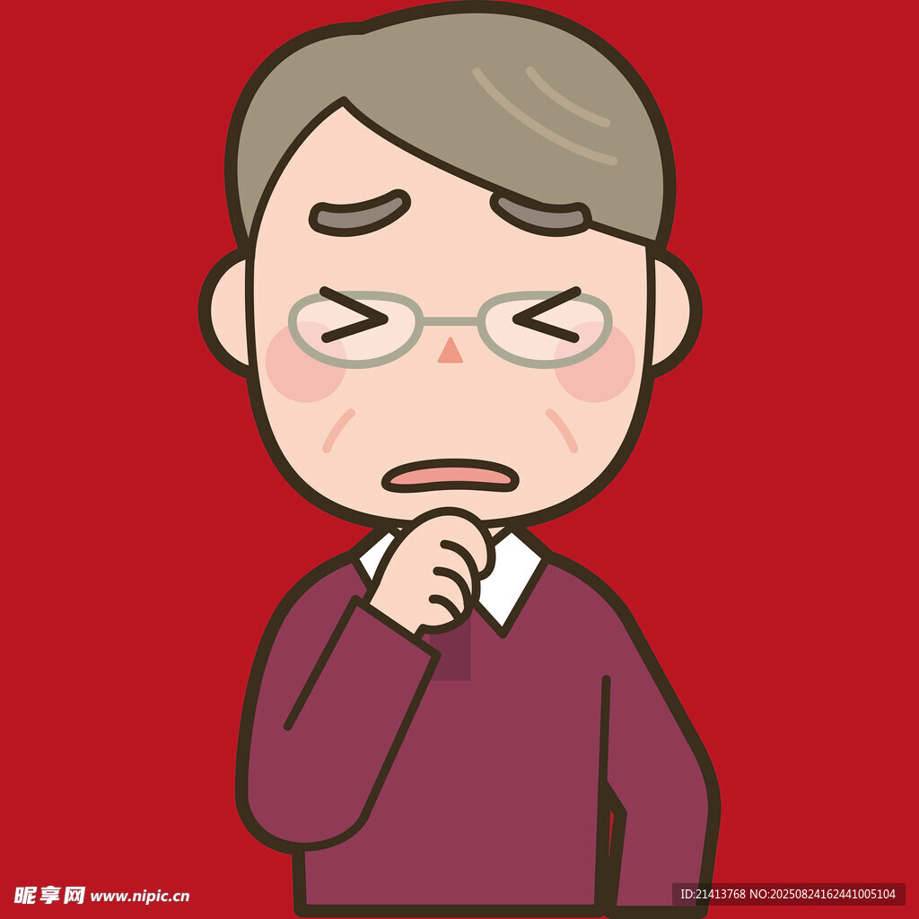 皱眉思考的男士形象