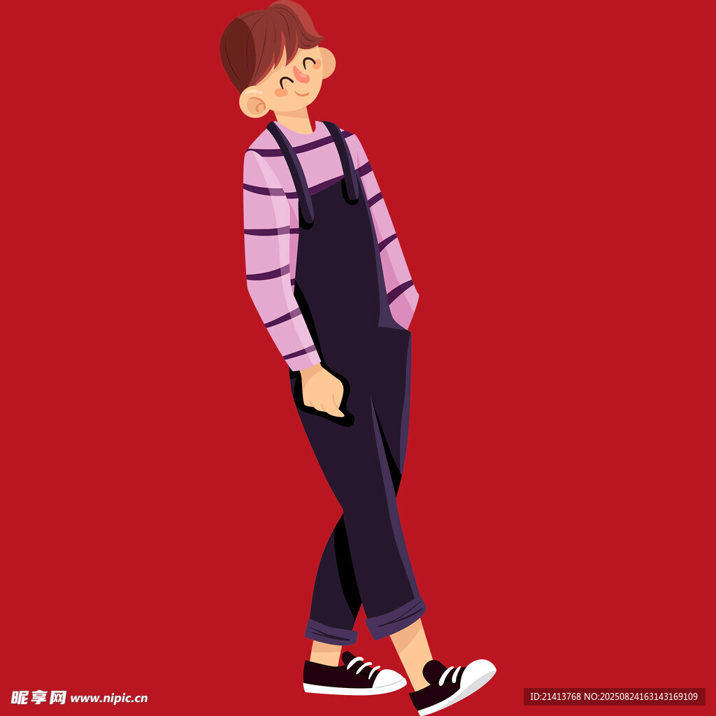 时尚背带裤女孩