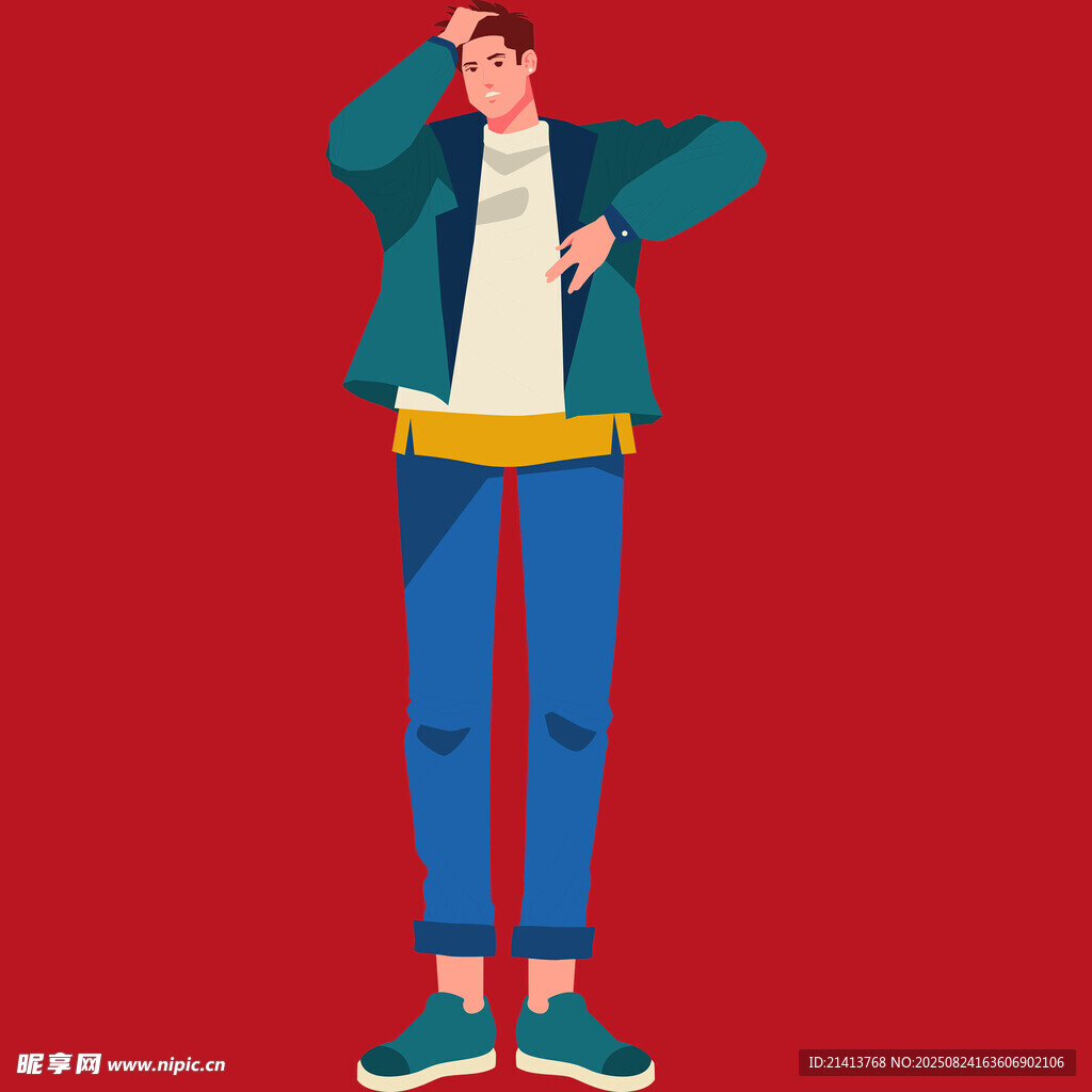 时尚男士酷炫姿势展示
