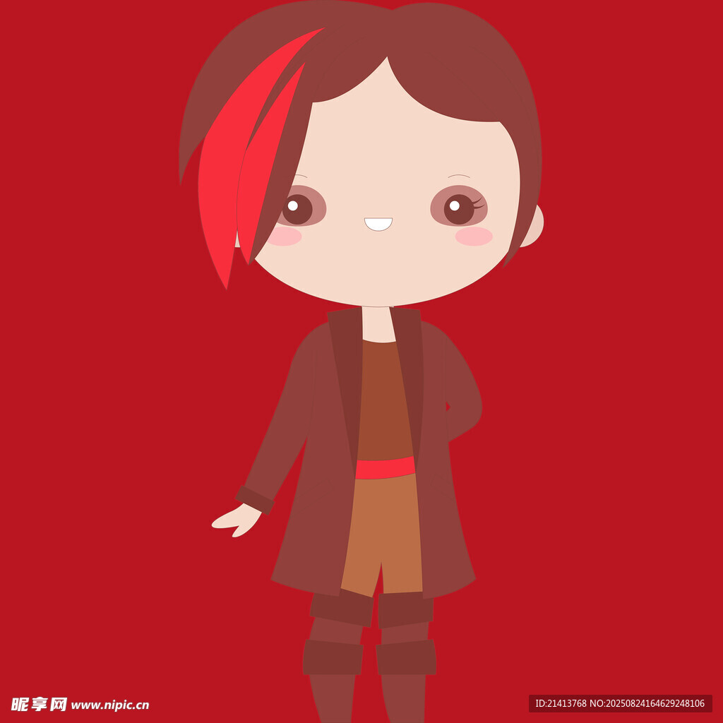 红发女孩时尚装扮形象