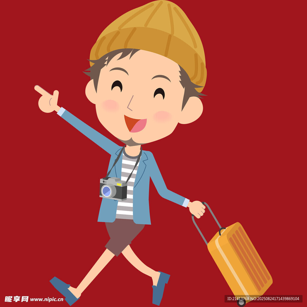 快乐出行的小男孩