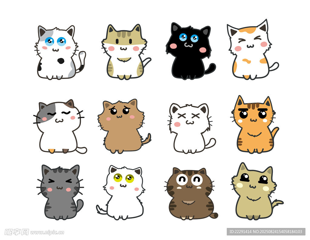 可爱猫咪卡通形象集合