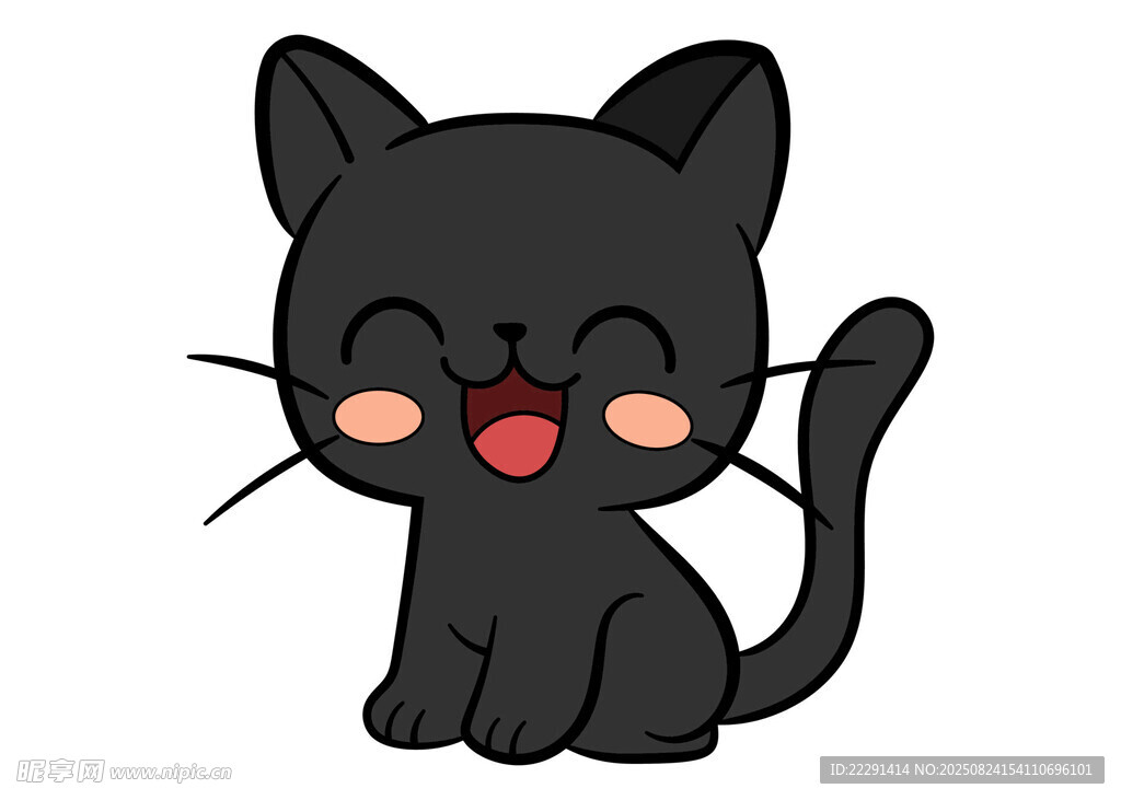可爱黑猫卡通形象