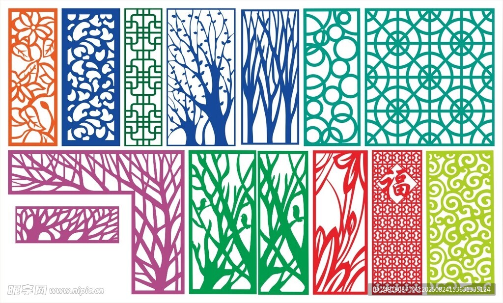 窗花 镂空花纹 屏风 隔断雕花