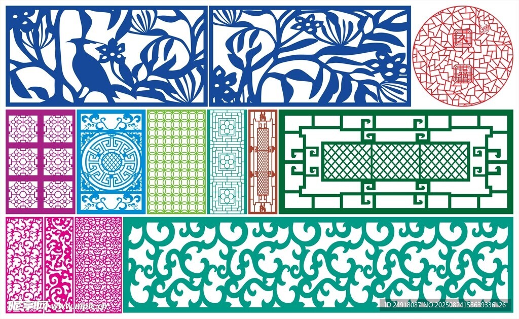 窗花 镂空花纹 屏风 隔断雕花