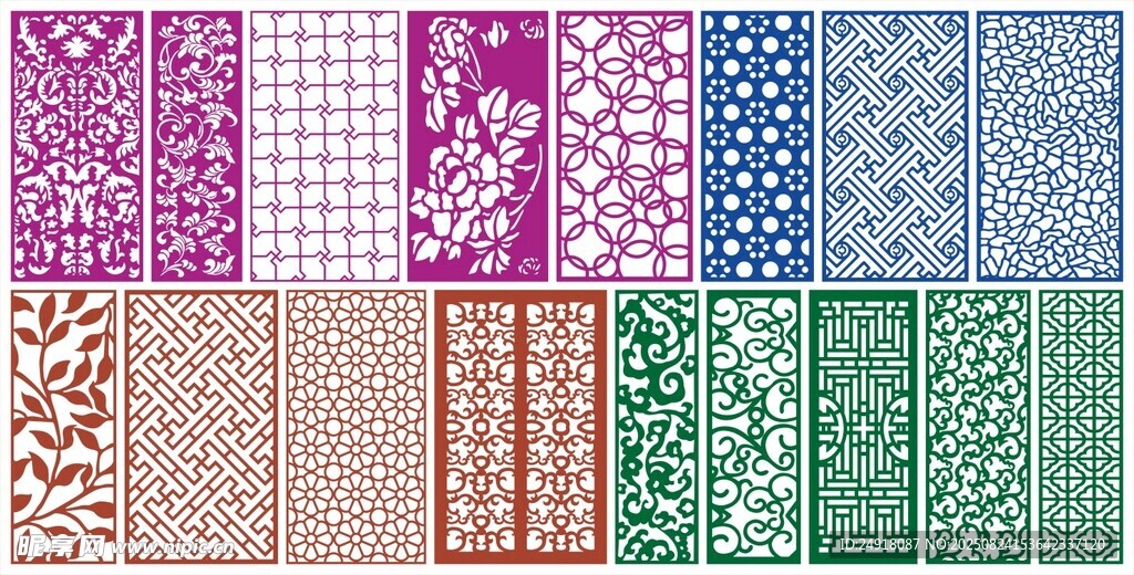 窗花 镂空花纹 屏风 隔断雕花