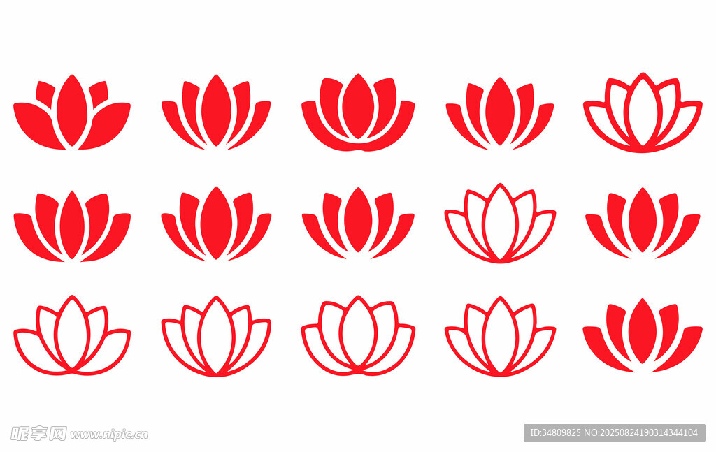 红色莲花图案