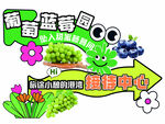 新鲜葡萄蓝莓促销海报
