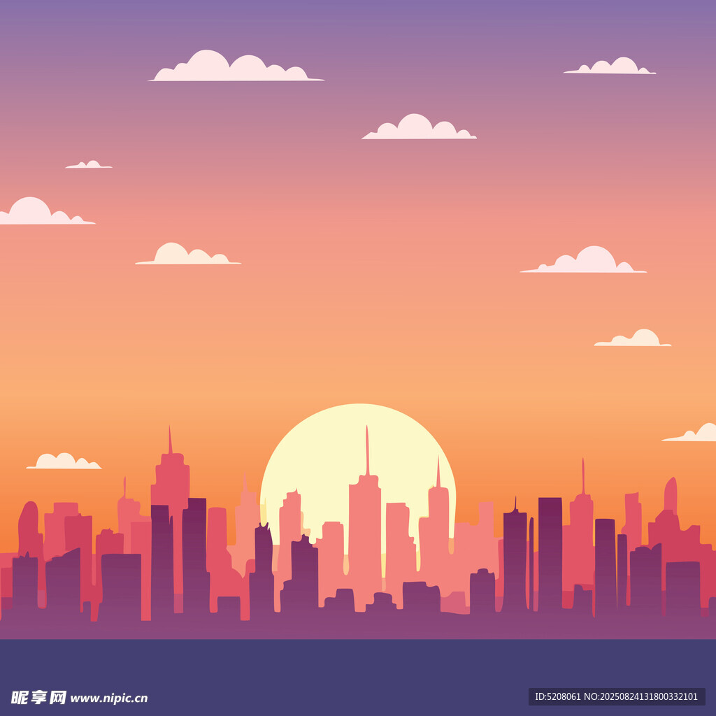 卡通城市插图