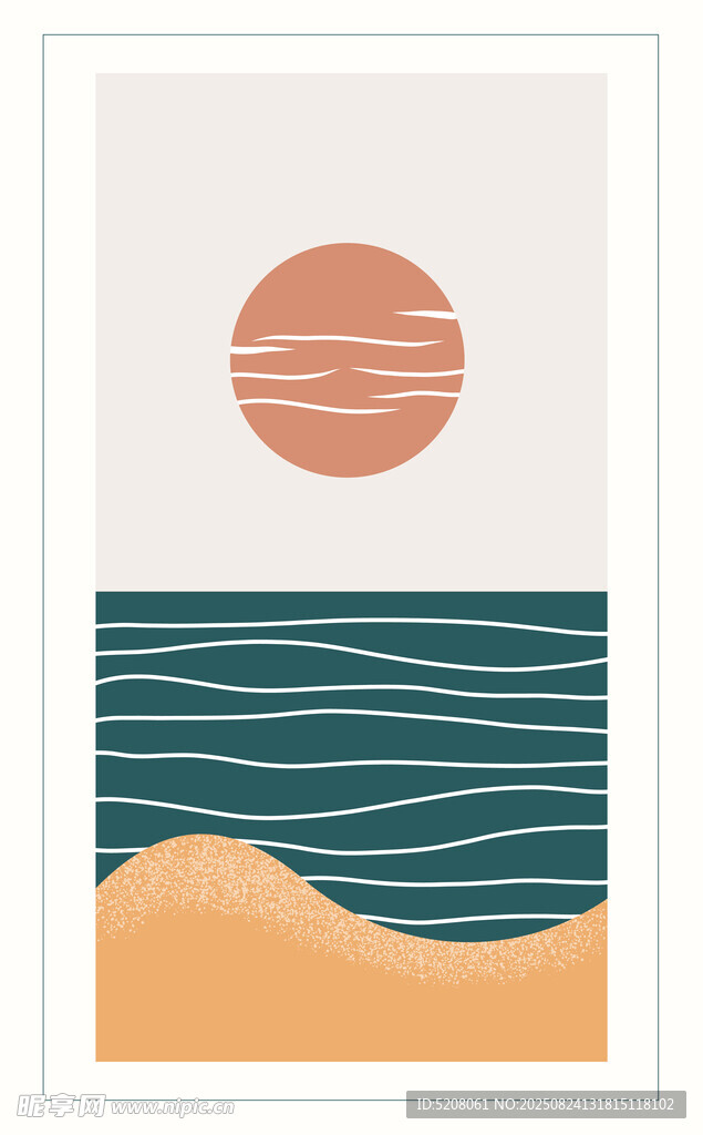 海边日出插画