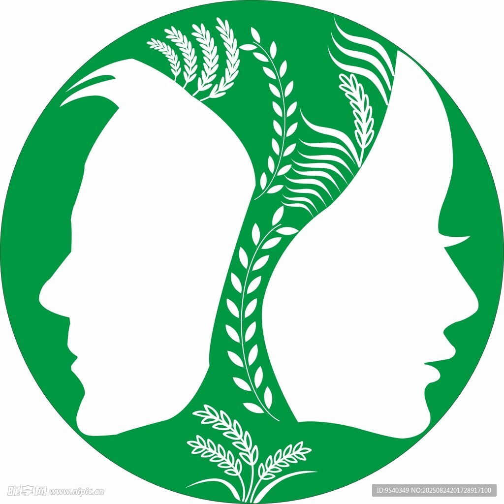 美容院男女侧脸标志logo