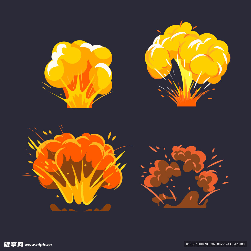 爆炸特效插画