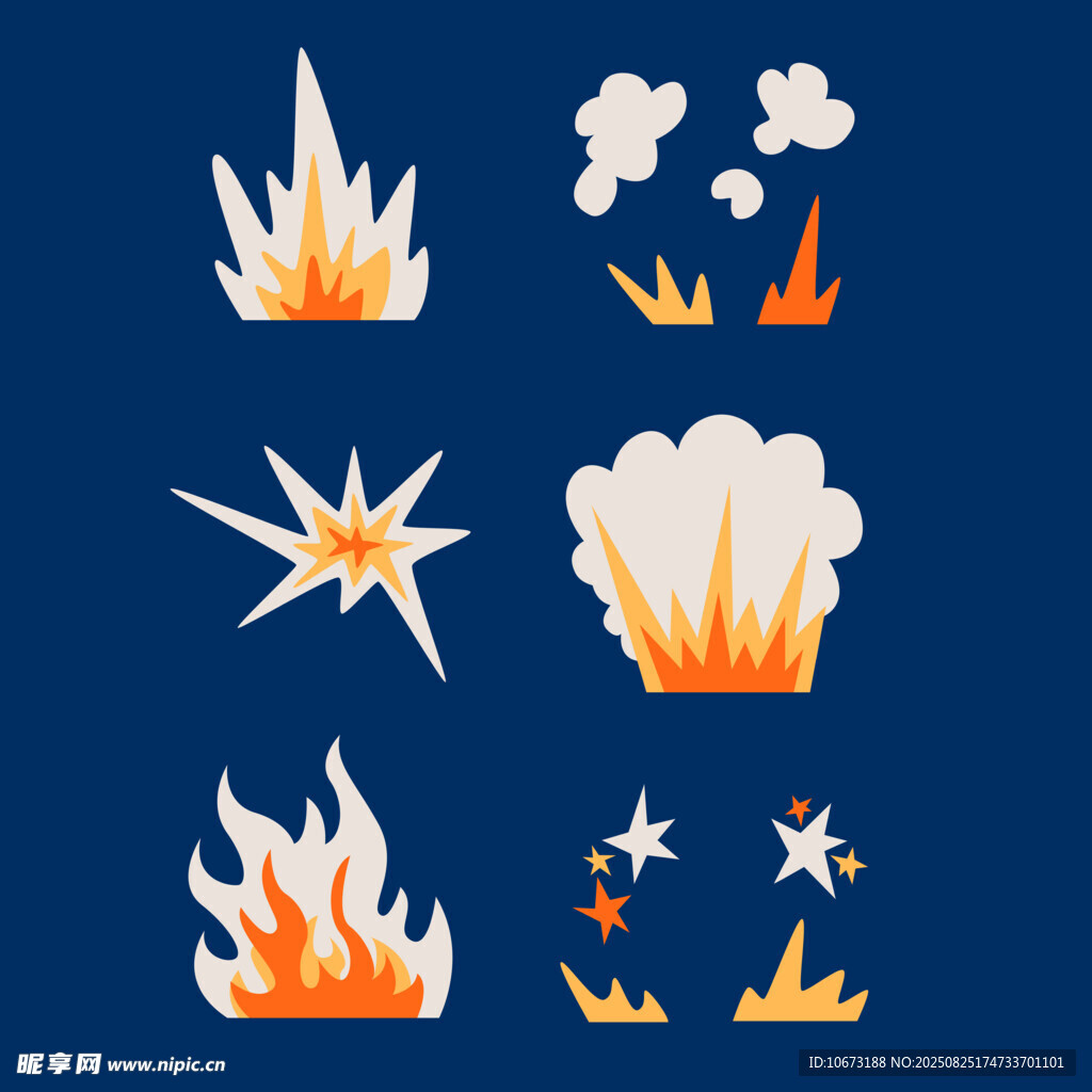 火焰爆炸特效矢量图标