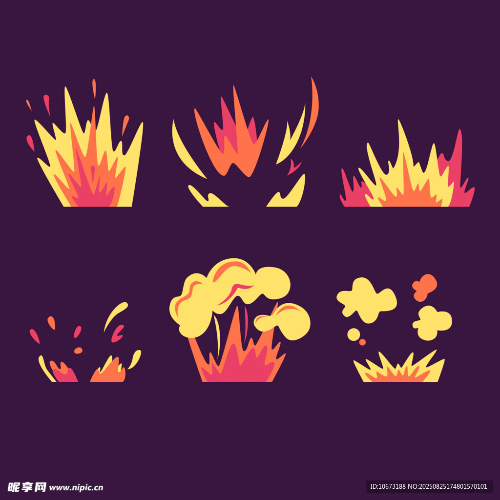 火焰爆炸特效插画素材