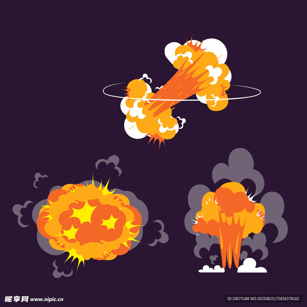 爆炸特效插画