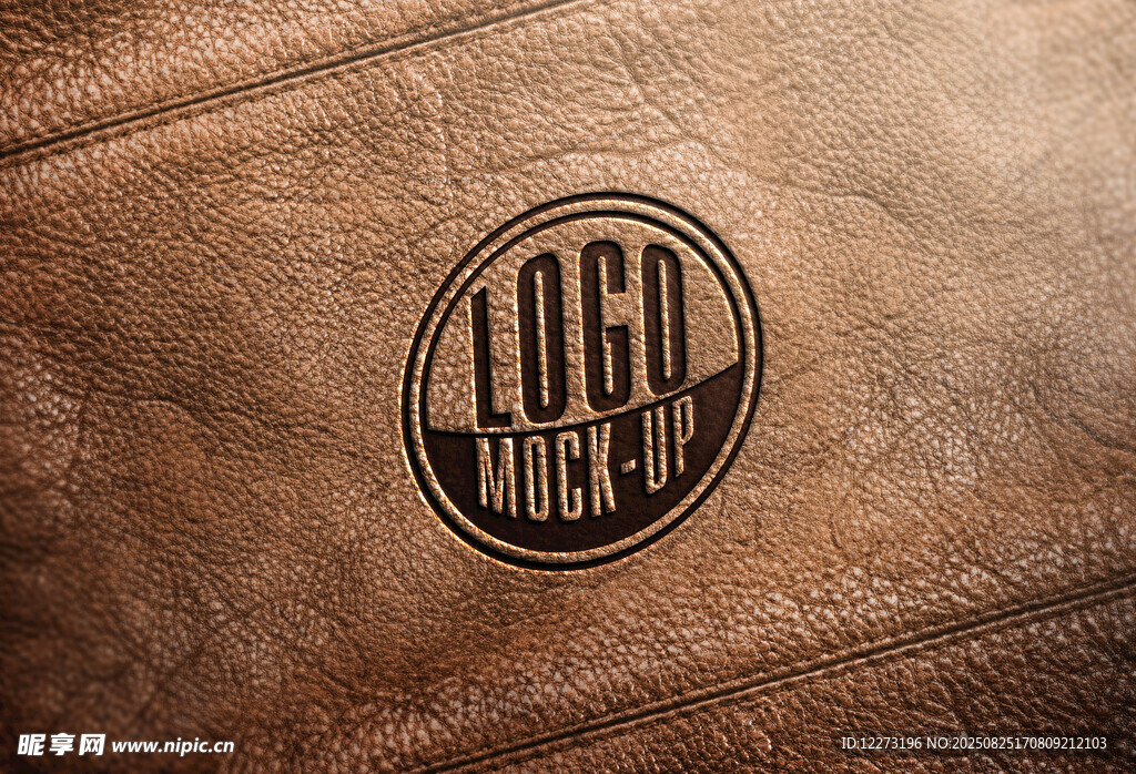 皮革上的LOGO标志展示