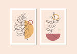简约植物装饰画两幅