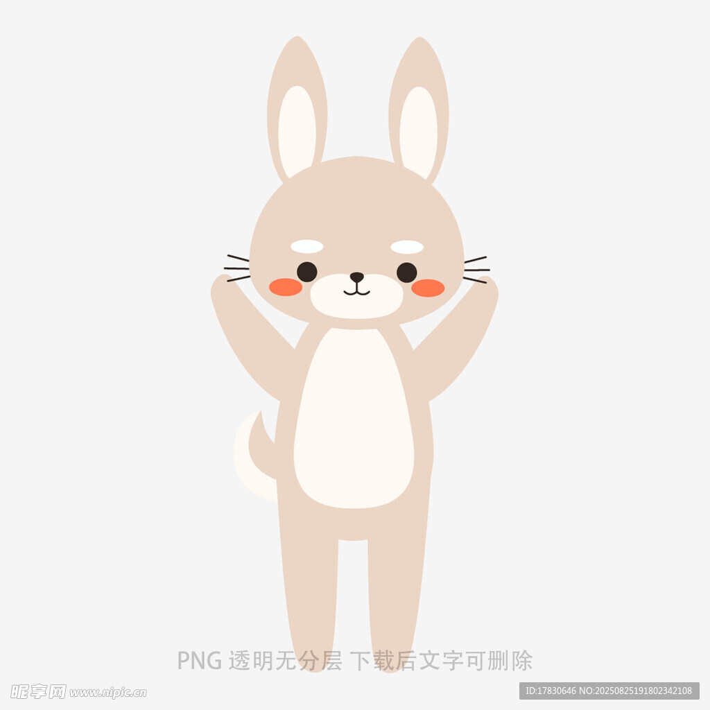 可爱站立兔子卡通形象