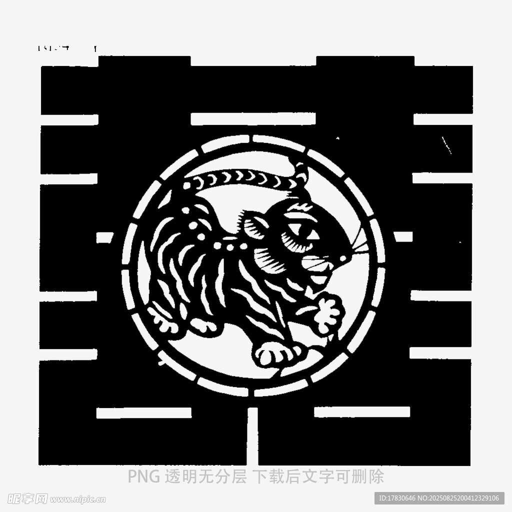 圆形图案中的老虎形象