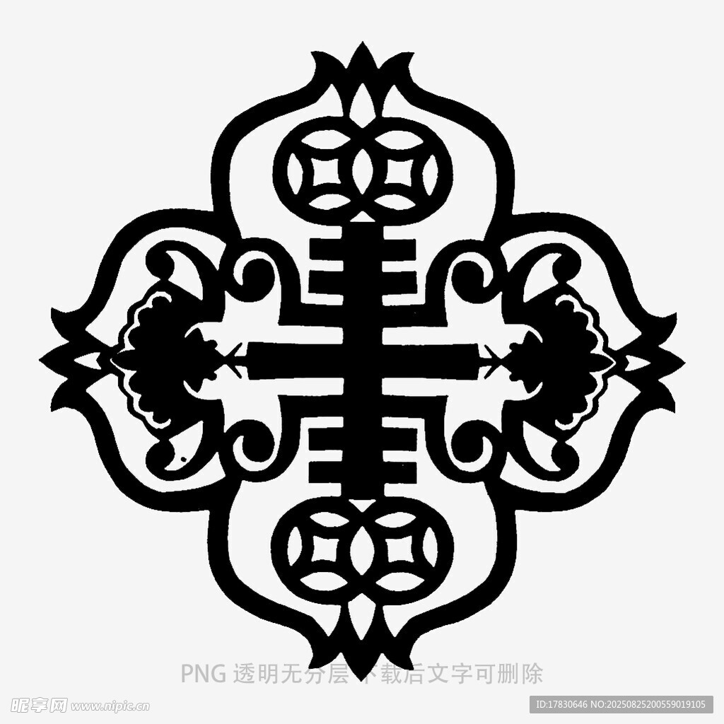 中式传统对称花纹图案