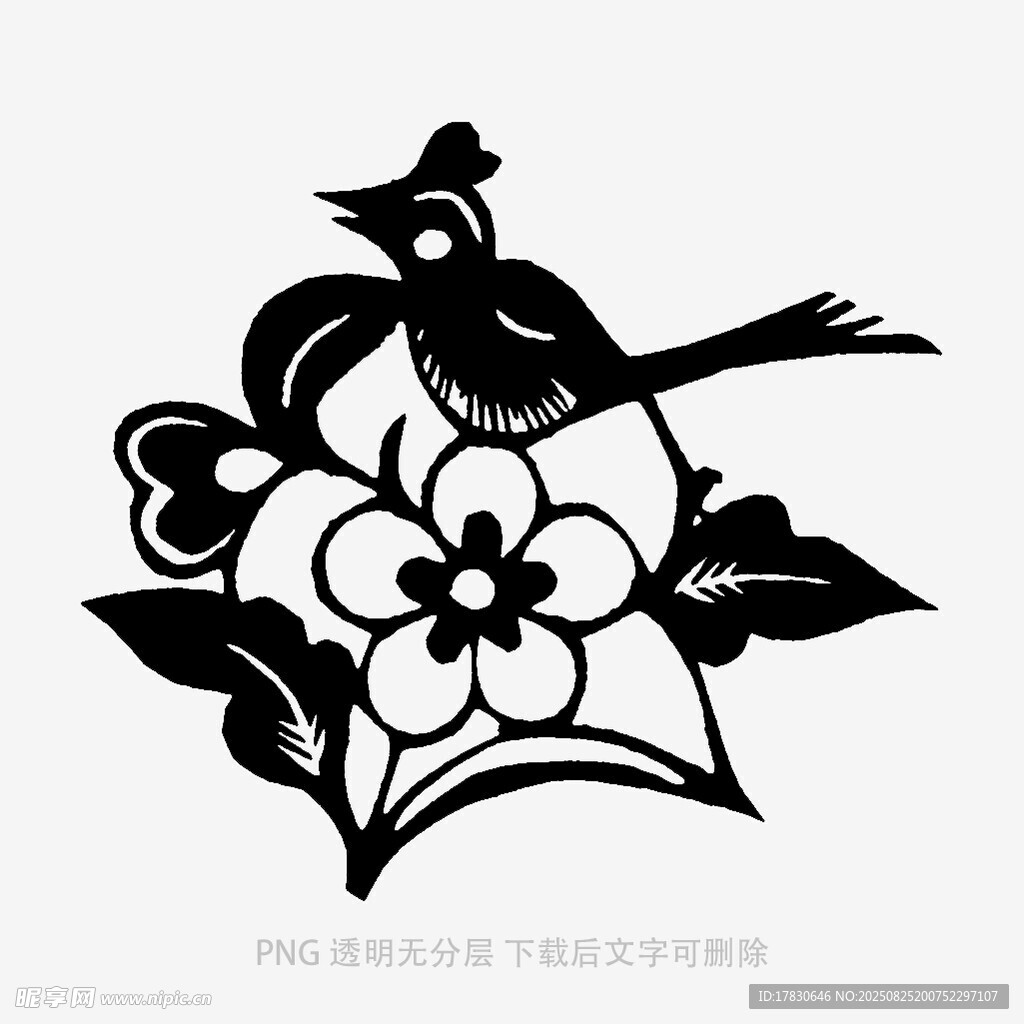花鸟剪纸图案