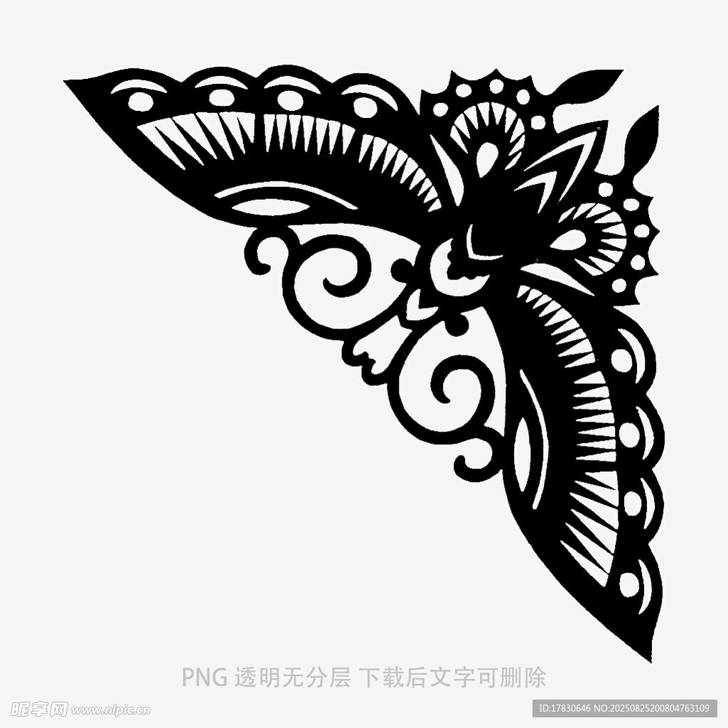 复古花纹边角装饰图案