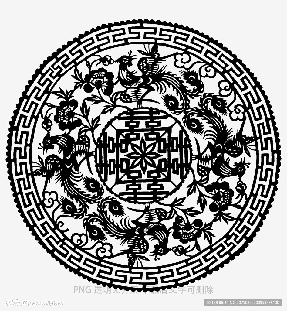 传统中式圆形花纹图案