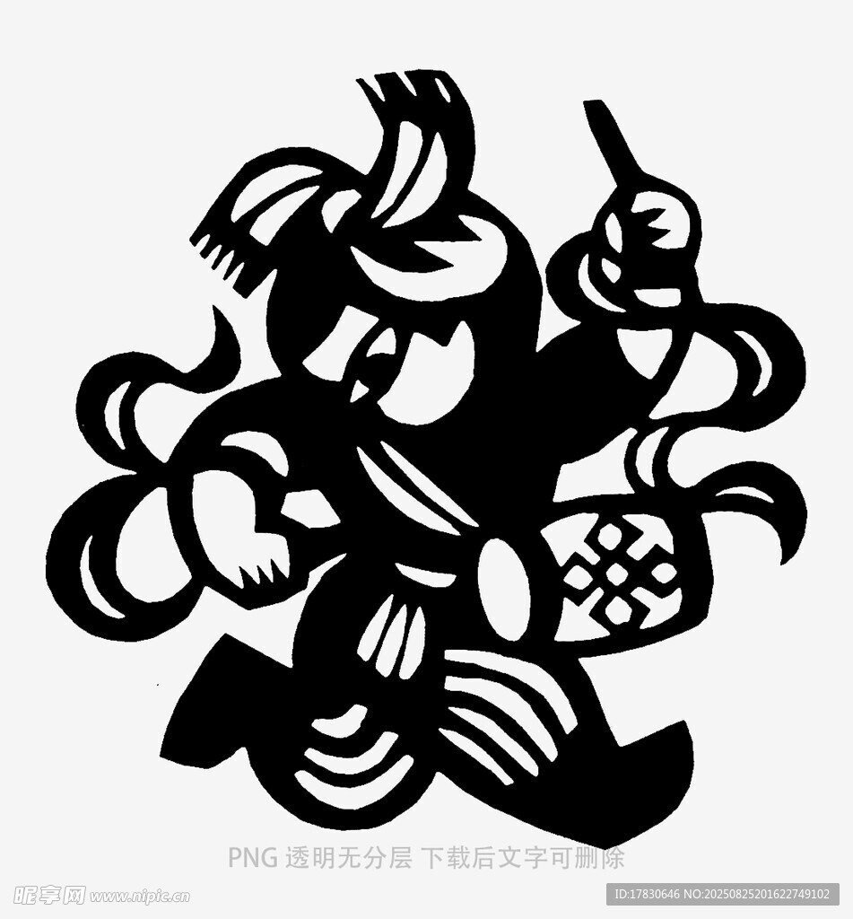 传统剪纸风格的民俗人物形象