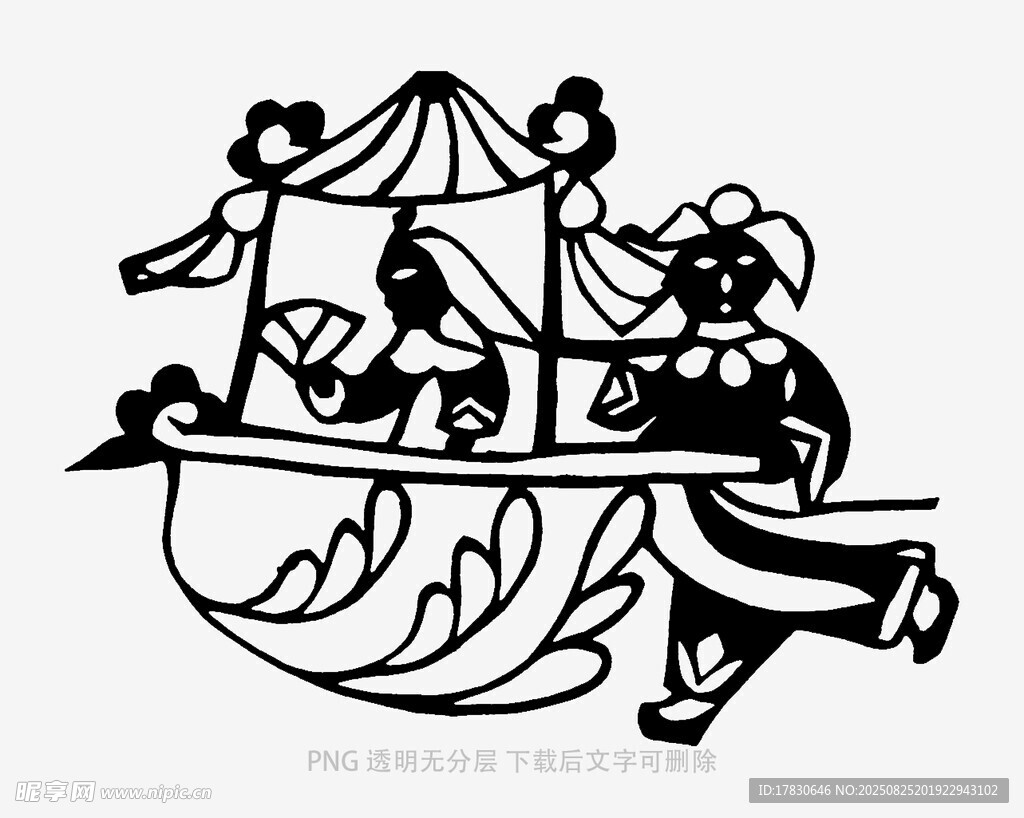 古代人物乘船出行图