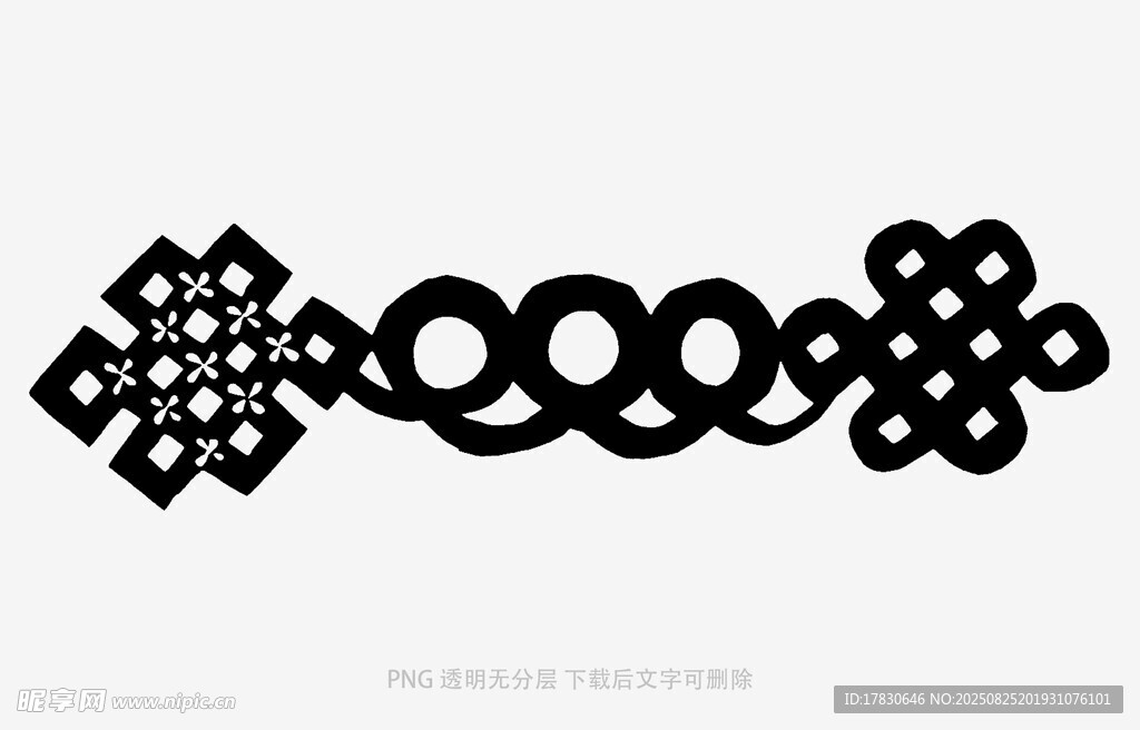 几何图案黑色装饰手链