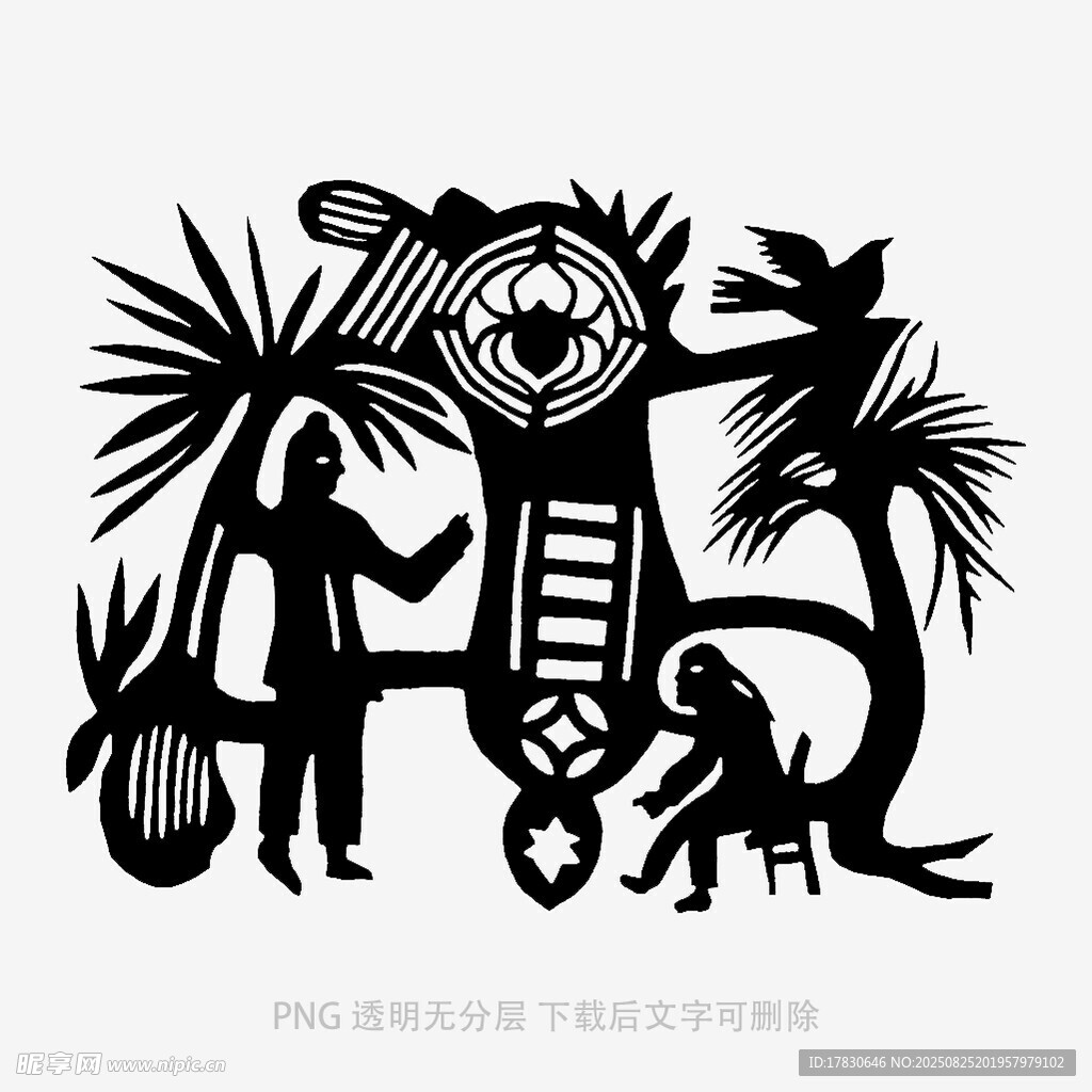 非洲风情人物与机械图案