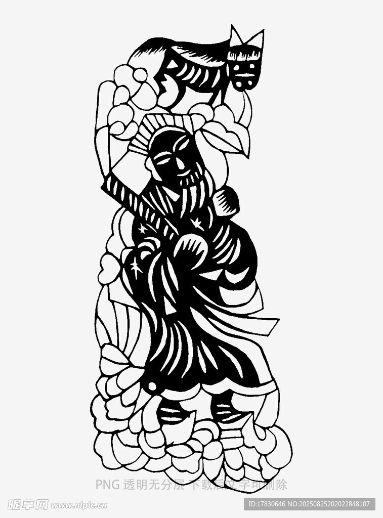 古风侠客持剑云端插画