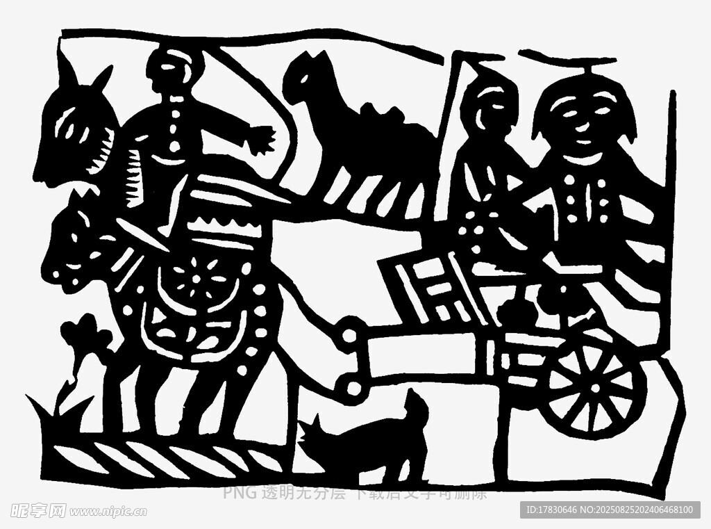 古代出行场景简笔画