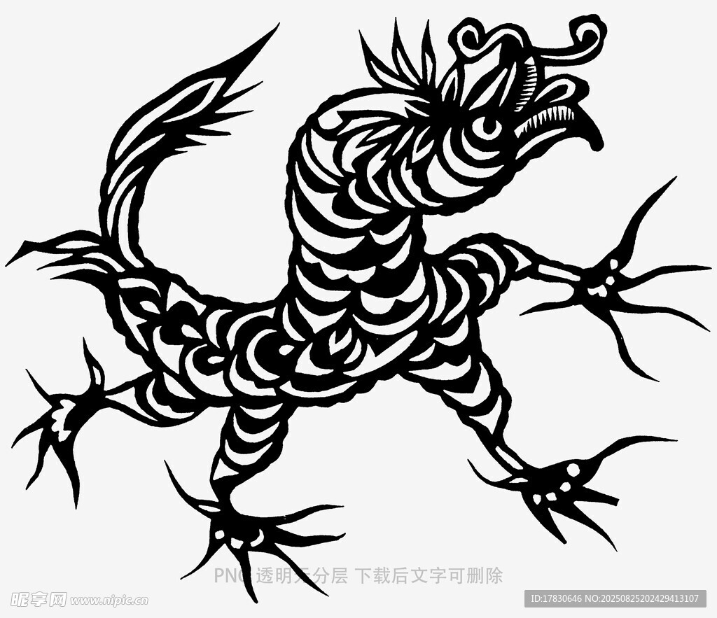 黑白花纹龙形图案