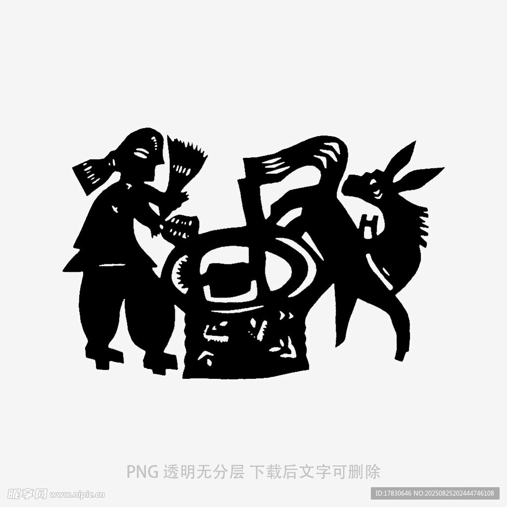 剪纸人物与动物造型
