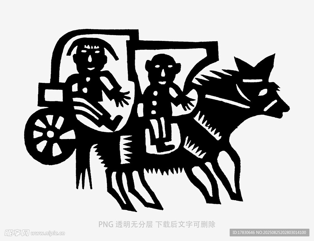 古代马车出行场景剪影
