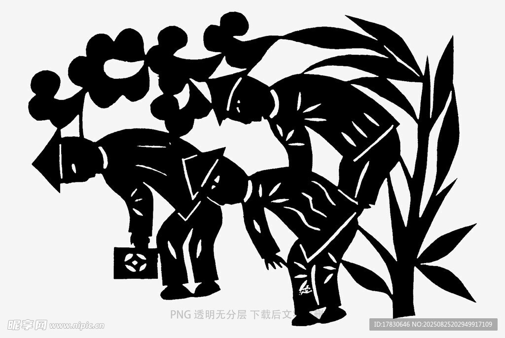 非洲风格人物植物剪影艺术