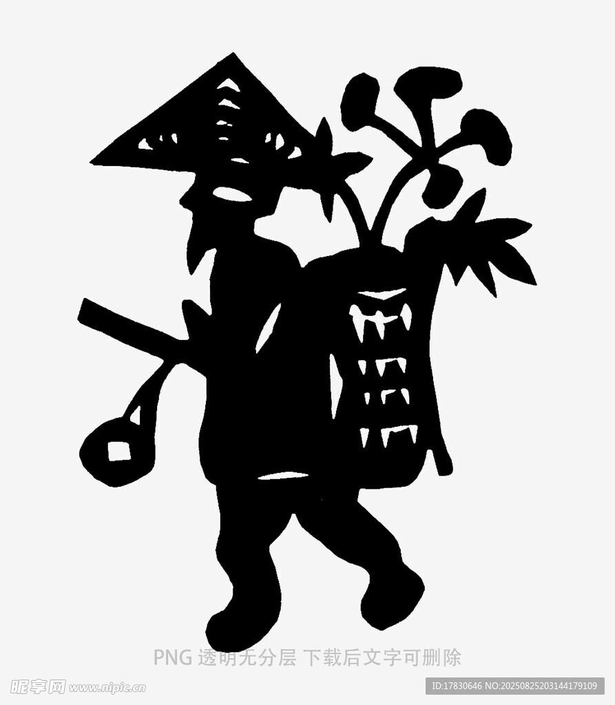 古代采药人剪影