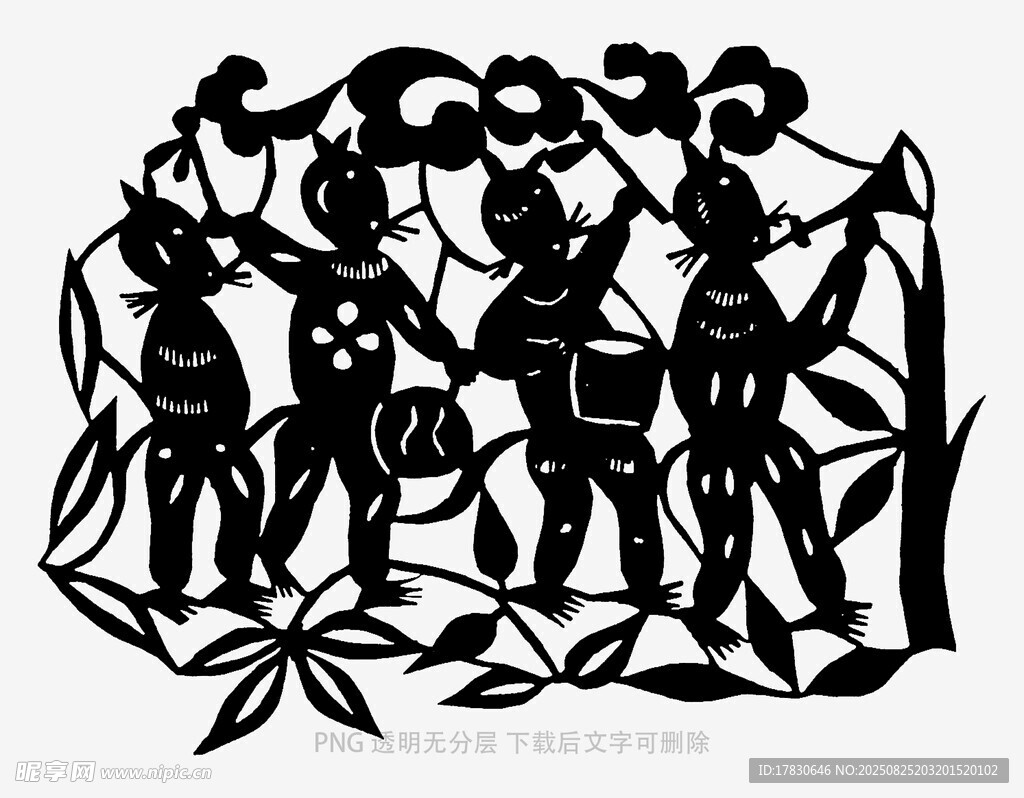 苗族舞蹈人物剪纸艺术