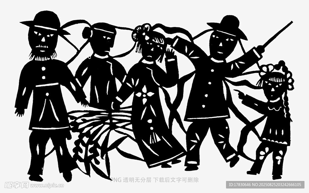 古代人物场景剪影