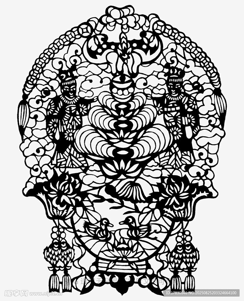 骷髅花纹艺术图案