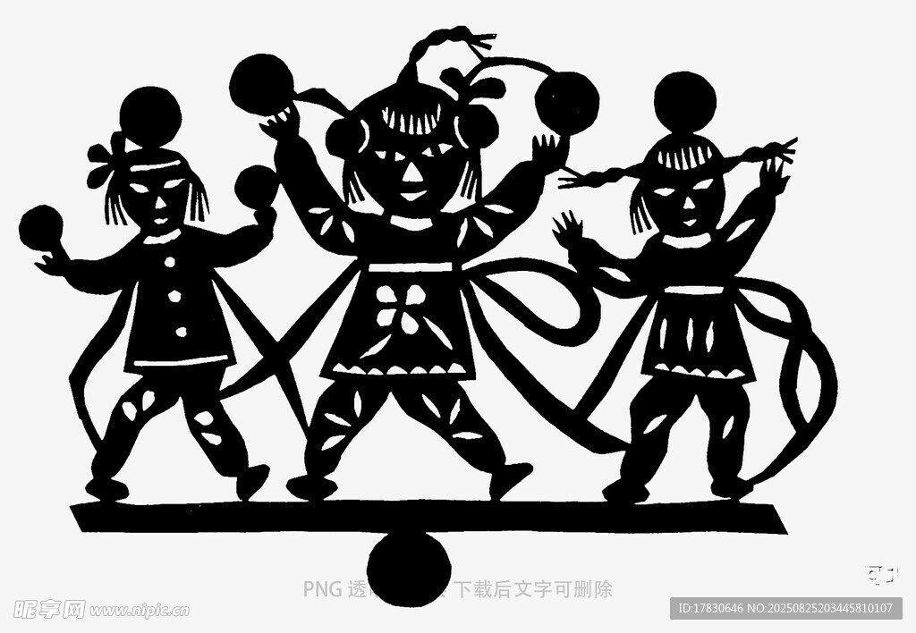 传统皮影人物造型展示