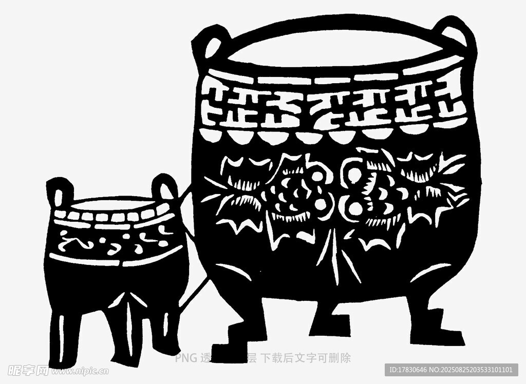 大小青铜鼎图案