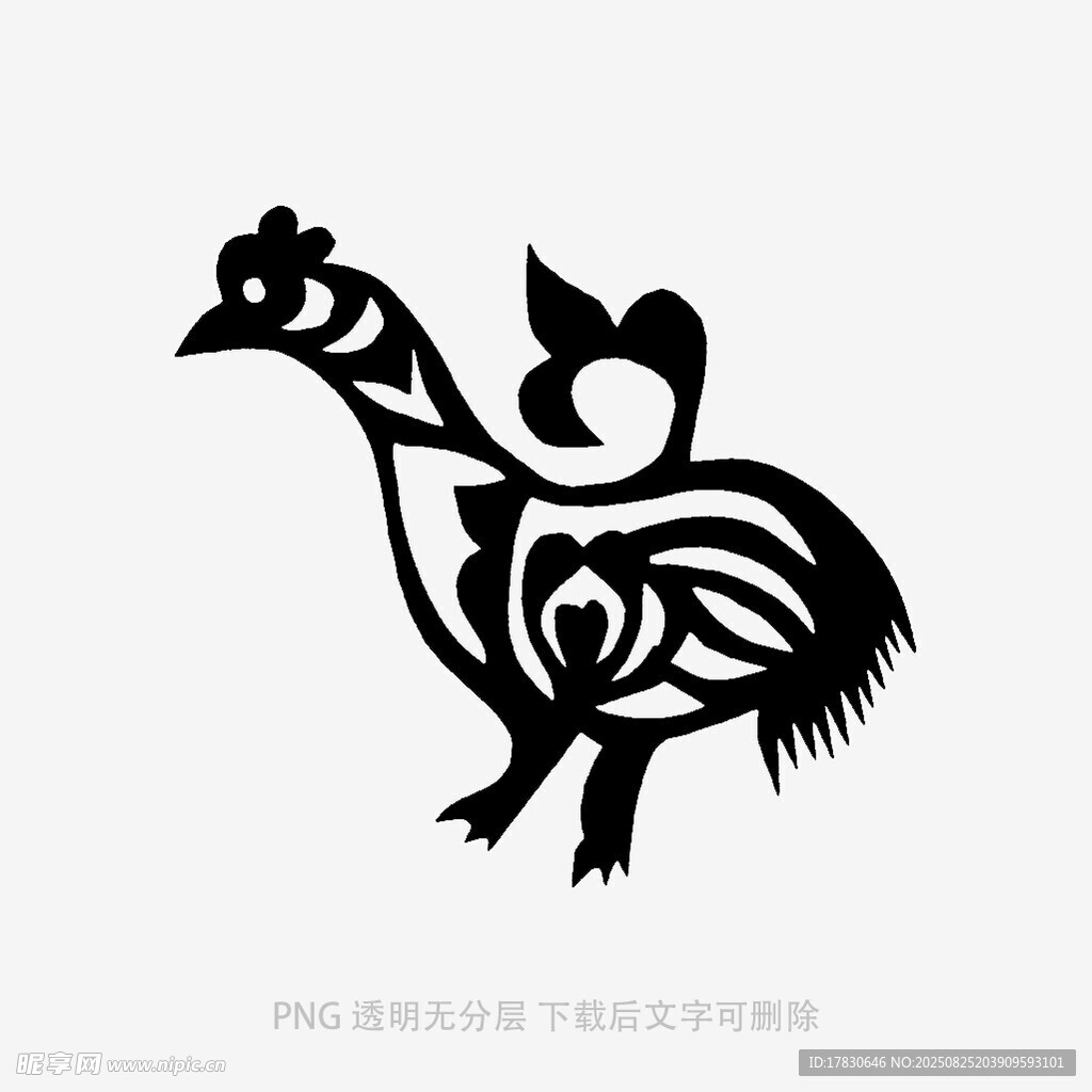 抽象风格鸡形图案设计