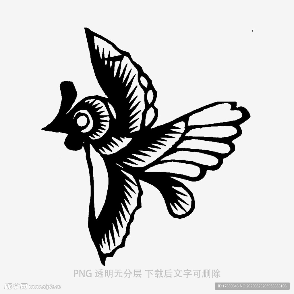黑白飞鸟图案