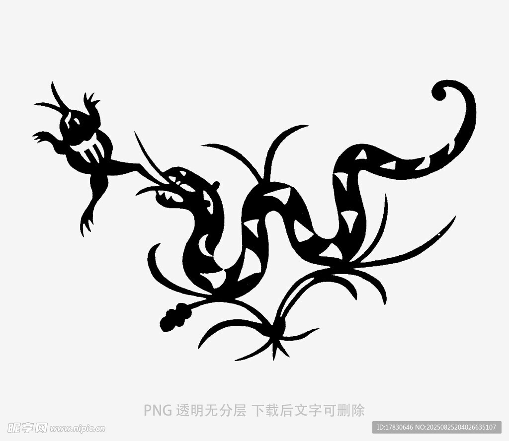 蛇与鼠缠绕纹身图案
