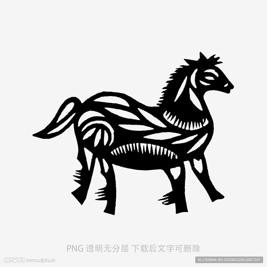 抽象线条风格的斑马图案