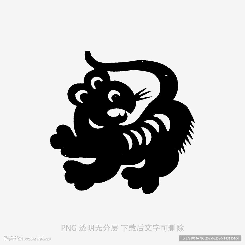 老虎剪纸图案